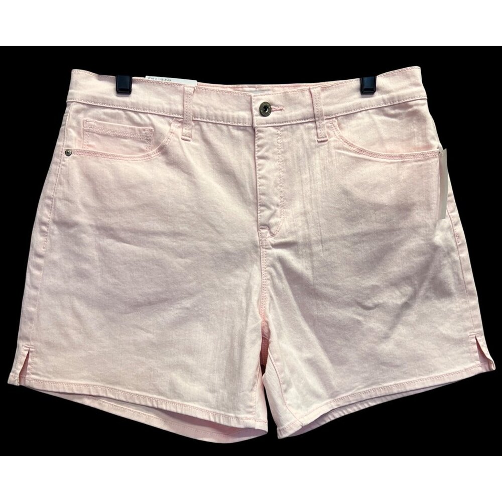 New Jessica Simpson Side Slit Denim Shorts Pink Dogwood 5-Pocket Style Womens 10